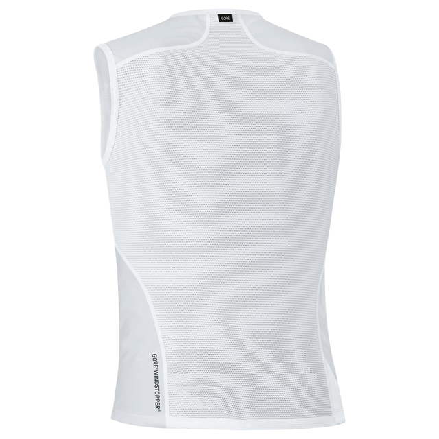 Gore Wear Men's M Gore Windstopper Base Layer Sleeveless Shirt, Light Grey/White, XL